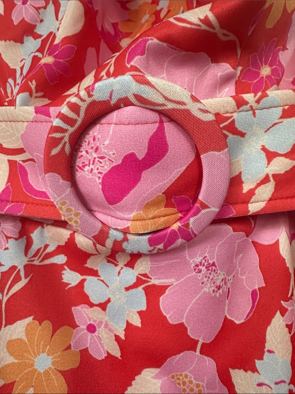 ASOS Pink & Red Floral Halter Midi Dress with Belt (NWT) - Picture 3 of 6